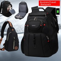 高品質トラベルノートパソコンバックパック、USB充電機能付きビジネス耐久性バックパック、大学生向けバックパック、男女兼用、ギフトに最適な選択肢、学校用バッグ、イースターギフト