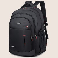 スポーツオックスフォードバックパック - 43.18cmのラップトップにフィット、パッド入りショルダーストラップ、マルチコンパートメント、ブラックとレッドアクセント、学校、仕事、旅行、日常通勤に最適、コミューターバックパック | カジュアルバックパック | オックスフォード素材