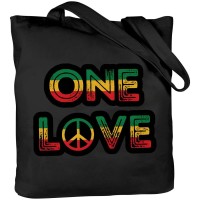 【日常の快適さ】大容量「ONE LOVE」プリントショルダーバッグ - 耐久性のあるポリエステル、軽量、高品質のトートバッグ、固定ストラップ付きで日常通勤、旅行、ショッピングに最適 - カジュアルスタイル、手洗い可能