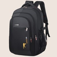 メンズ大容量バックパック - 耐久性のあるオックスフォード製トラベル＆ビジネスバッグ、43.18cmノートPCコンパートメント付き、調節可能なパッド入りショルダーストラップ、マルチジッパーポケット、ブラック、仕事・大学・プロフェッショナル用に適しています
