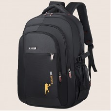 メンズ大容量バックパック - 耐久性のあるオックスフォード製トラベル＆ビジネスバッグ、43.18cmノートPCコンパートメント付き、調節可能なパッド入りショルダーストラップ、マルチジッパーポケット、ブラック、仕事・大学・プロフェッショナル用に適しています