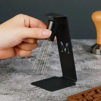 WDTツールエスプレッソコーヒー搾り針セット8個マグネットバリスタ搾り分配デバイスステンレススチールマグネットスタンド