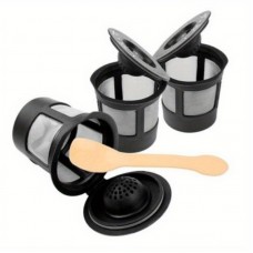4個再利用可能なKカップコーヒーフィルターセット、Keurig、BPAフリー、ブラック、1.0と2.0コーヒーメーカーに互換性あり