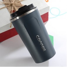 1個 ダブルレイヤー ステンレス製真空トラベルマグ、510ml/17.2oz 再利用可能な断熱カップ、コーヒーや紅茶に適し、ホリデーギフトとしても