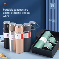 500ml ステンレス製魔法瓶セット、3点真空断熱ボトル、漏れ防止蓋付き、ポータブルコーヒー＆ティーフラスコ、飲み物を温かく保ち、家庭やオフィスでの使用に最適、感謝祭やクリスマスのギフトに最適