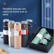 500ml ステンレス製魔法瓶セット、3点真空断熱ボトル、漏れ防止蓋付き、ポータブルコーヒー＆ティーフラスコ、飲み物を温かく保ち、家庭やオフィスでの使用に最適、感謝祭やクリスマスのギフトに最適