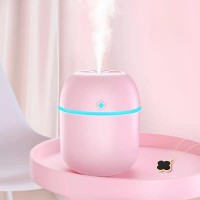 コンパクトピンクUSBアロマディフューザー＆クールミスト加湿器LEDライト付き - 家庭、オフィス、車に最適、リフレッシュアンバイエントスプレー、休日＆学校に戻るための完璧なギフト、カーエアフレッシュナー|モダンエステティック|LEDライト機能