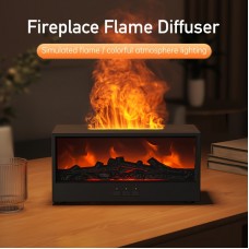 リアルな炎効果のスリークな黒と白のデスクトップ暖炉加湿器 - USB電源、長持ちするアロマセラピー・ディフューザー、ベッドルーム＆ホームデコ用 - 理想的なホリデーギフト、電池不要