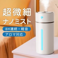 加湿器 卓上 超音波 ミニ加湿器 給電式 小型加湿機 ダブル噴霧口 7色LEDライト 超静音 空焚き防止 水漏れ防止 静音 省エネ 花粉対策に 保湿 乾燥対策 持ち運び便利 2段階ミスト調節 ナイトライト オフィス 部屋 携帯加湿器