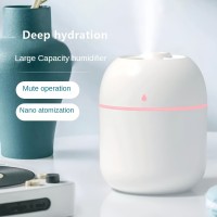 ポータブルクールミスト加湿器、7色のライト、自動シャットオフ-旅行、家庭、寝室に最適です